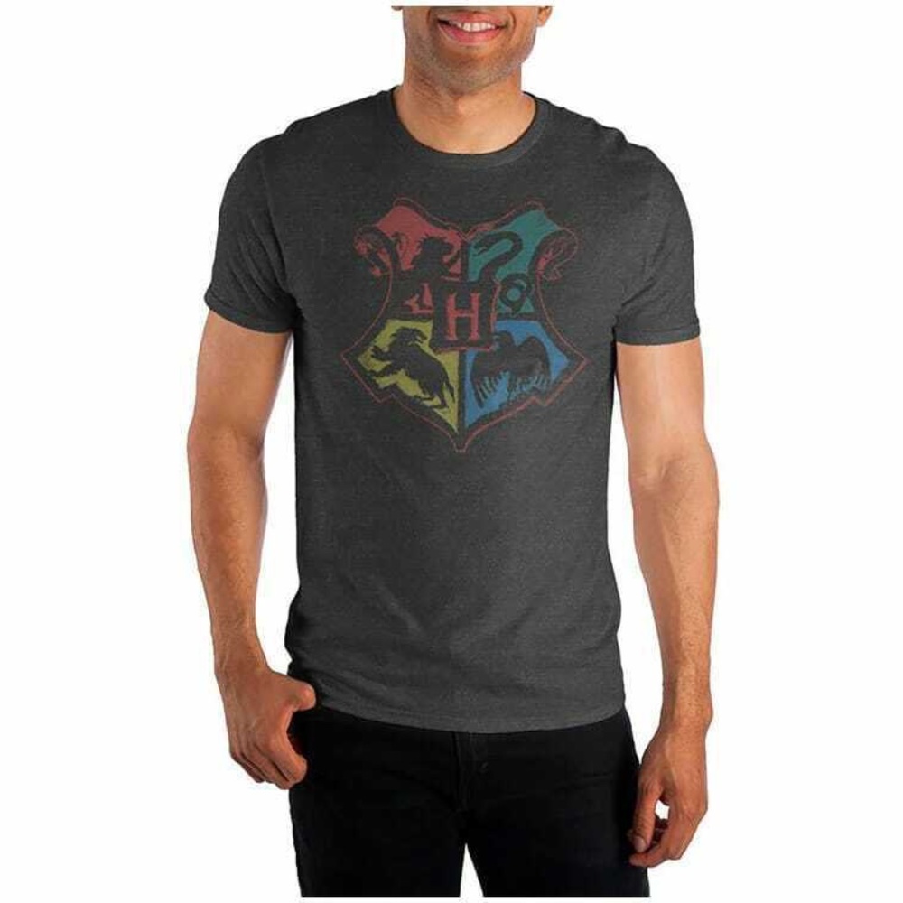 NEW HP Harry Potter Hogwarts Crest Gray Tee T-shirt Extra Large XL NIB